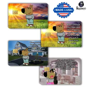 Chill Guy Meme Card Decal Credit Card Cover Vinyl Skin Sticker - Credit Card Accessory