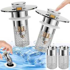Press washbasin drain plug filter spring core basin basin basin drainer to prevent hair blocking odor universal