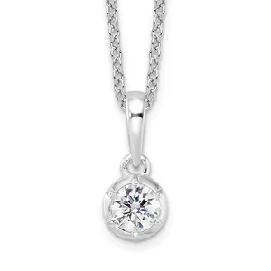14K White Gold Lab Grown Diamond Solitaire Necklace