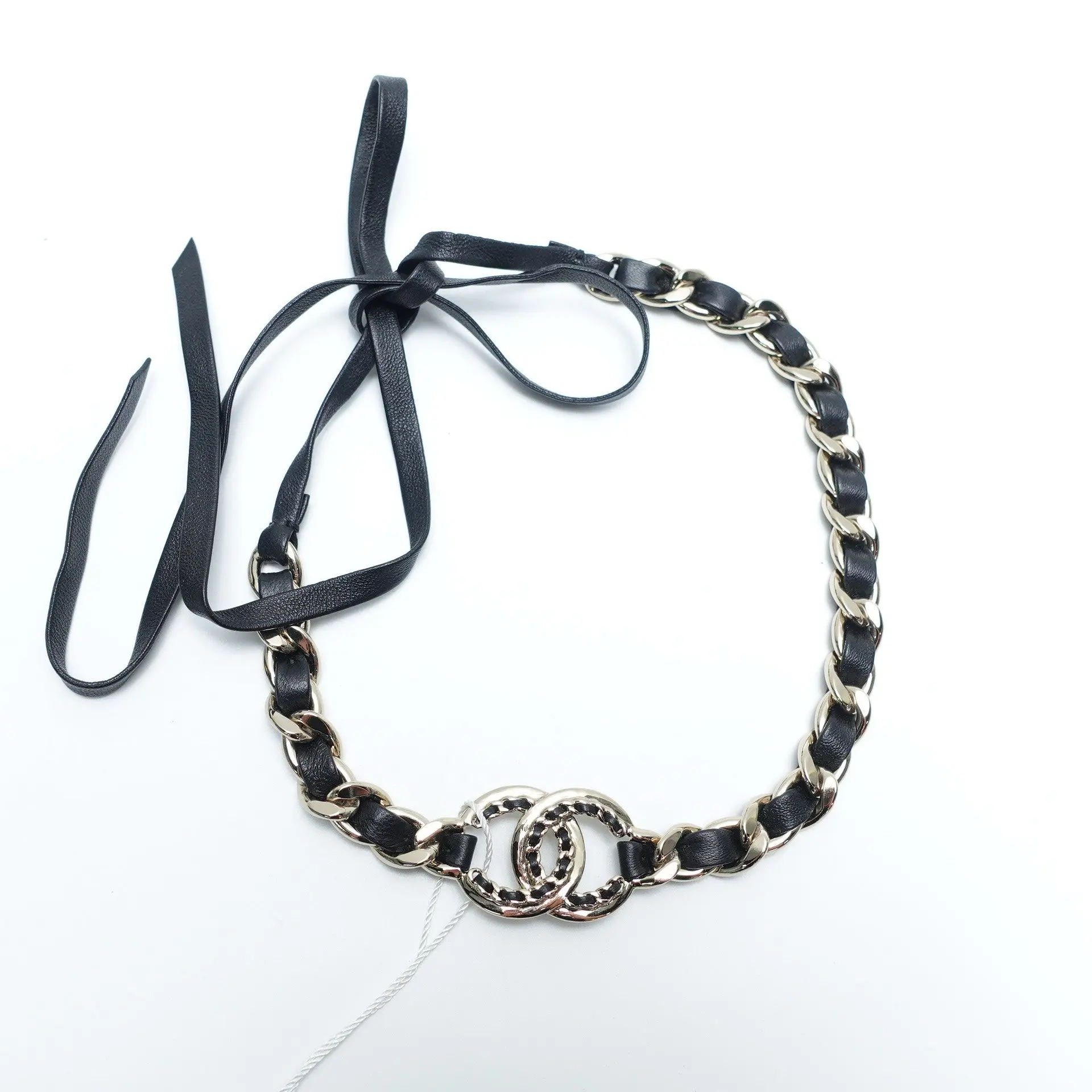 Pre-owned CHANEL Black Leather Chain Belt T10432494