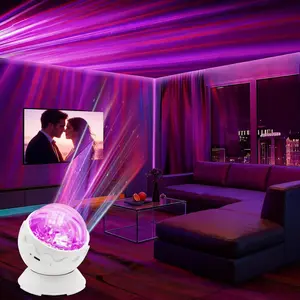Whole Room Coverage Area Northern Lights Projector Galaxy  8 Effects Combinations with Night Light Egg Cover for Bedroom Light Sleep (White)