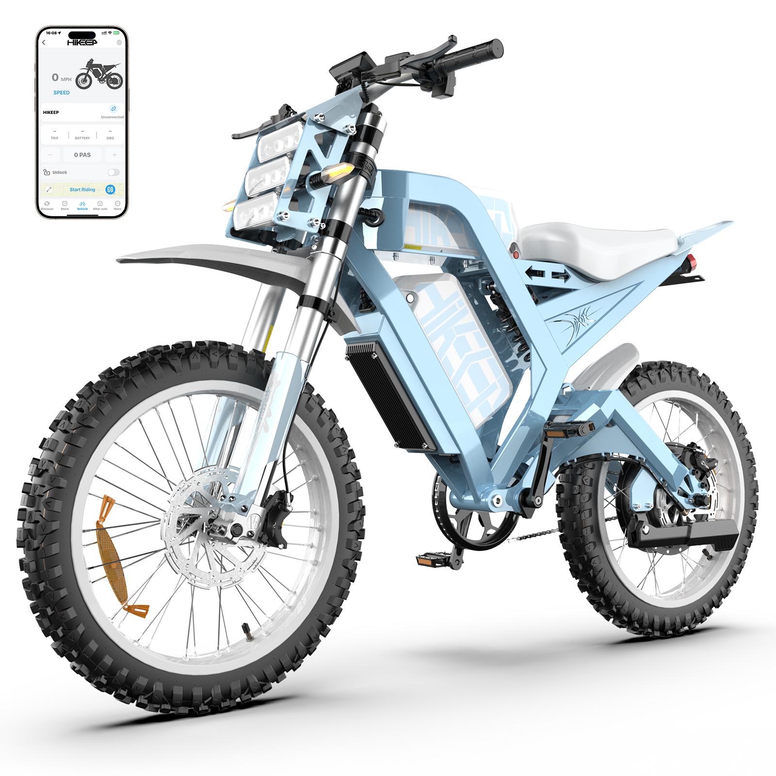 HiKeep MA-D All-Terrain Electric Mountain Bike for Adults, 5000W High Torque Power, 110 Miles Long Range, 19" Fat Tires Off-Road E-Bike with App & NFC Control HiKeep MA-D All-Terrain Electric Mountain Bike for Adults, 5000W High Torque Power, 110 Miles Long Range, 19" Fat Tires Off-Road E-Bike with App & NFC Control