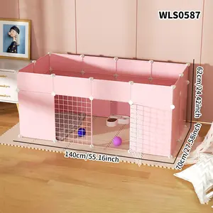 Easy Install Small Animal Fence Rabbit Cage Puppies Kittens Balcony Railing Indoor Home Use, Pet Safety Barrier, Ca Prop 65 Compliant