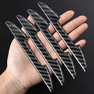 Carbon Fiber Look Car Door Edge Guard 4Pcs Anti-Scratch Anti-Collision Protective Sticker Strip for Cars decoration sticker