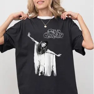 Stevie Bella Donna T-Shirt, Vintage 70s Stevie Music Tee, Retro Classic Gift for Fans, Stevie Songs Cotton Short Sleeve Casual Graphic Tee - Top, Womenswear