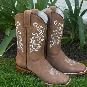 Vanilla Swirl Real Leather  Boots