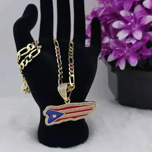 cadena PUERTO RICO 14k gold plated 22"