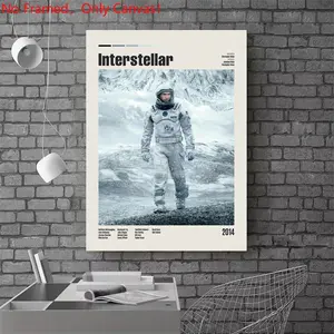 1 piece/set frameless canvas painting print poster, Classic Movie scenes Poster art，Interstellar Movie Poster， a perfect gift for Movie loves, ideal gift for bedroom, living room, dorm hallway, kitchen, mural, wall decoration, room decor