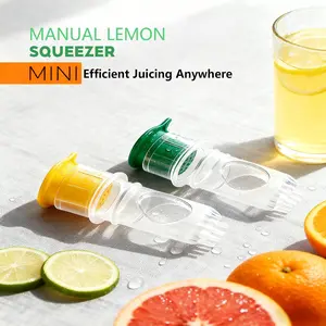Lemon Squeezer, Lime Juicer - 2 Pack, BPA Free, Screw-Top with Filter, Rotates to Extract Lemon/Lime/Orange Juice, Ideal for Cocktails, Cooking, BBQ, Salad