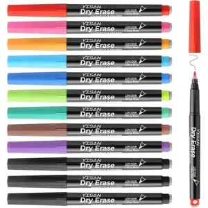 Dry Erase Markers Ultra Fine Tip,0.7mm Extra Fine Point, Magnetic Whiteboard Markers with Eraser,Assorted Colors,Low Odor,12 Count,70566