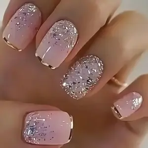 Upgrade Your Style with These 24pcs Short Square False Nails Featuring a Minimalist Design, Glossy Finish, And Removable Extensions, Complete with Jelly Glue And One Nail File.