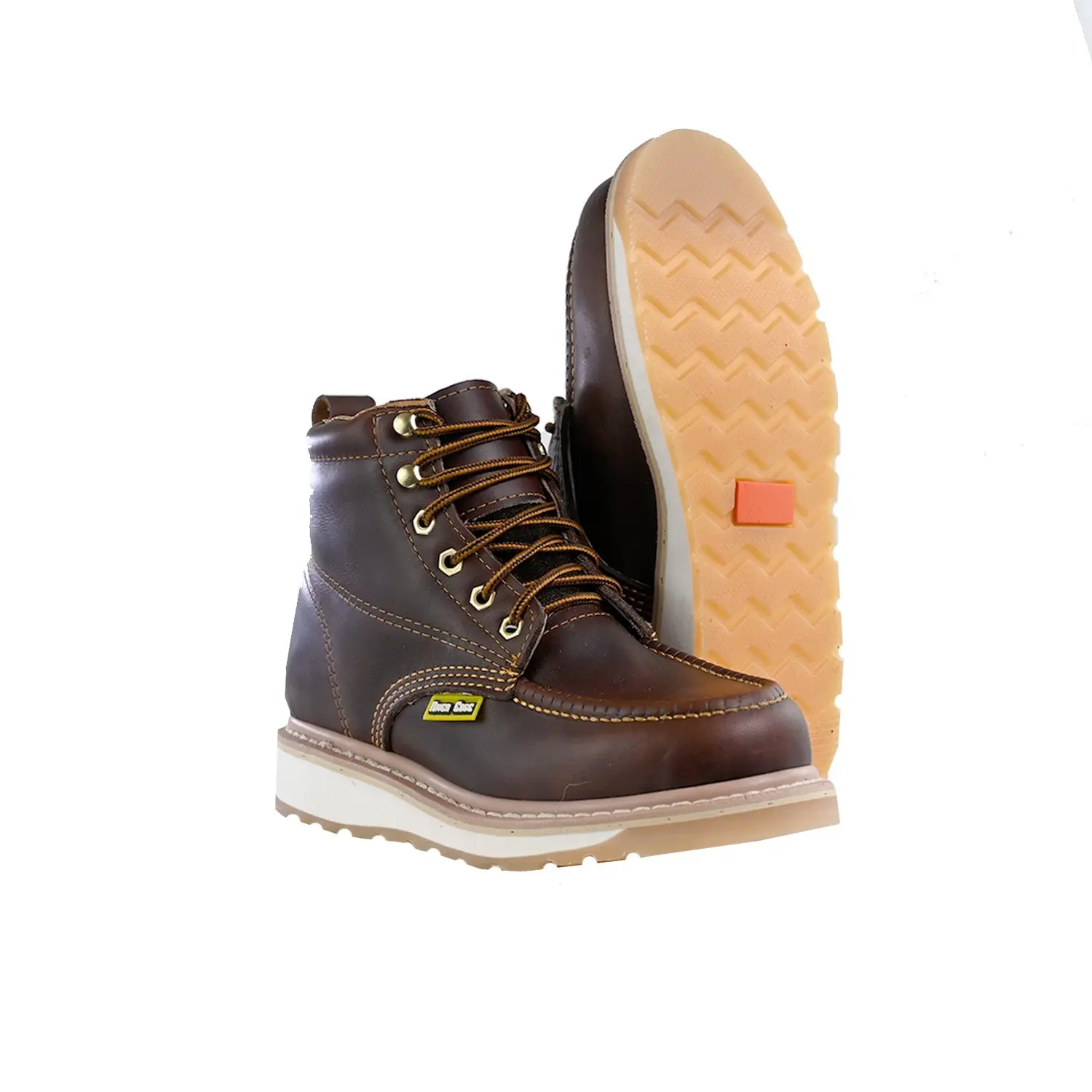 MEN'S WORK BOOTS SOFT TOE GENUINE LEATHER LACE UP MOC TOE MEN'S WORK BOOTS SOFT TOE GENUINE LEATHER LACE UP MOC TOE