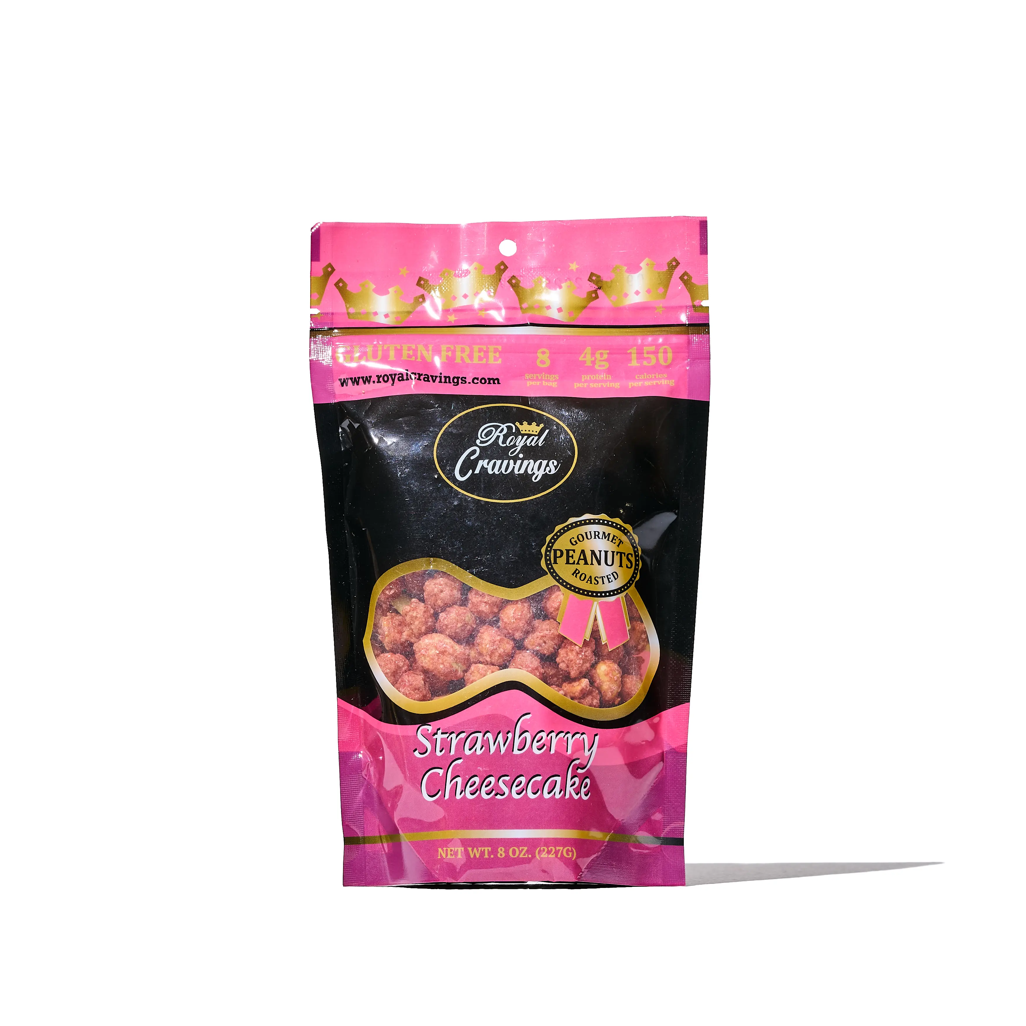 3 PACK P-NUTS -Strawberry Cheesecake Flavored, Gourmet Roasted, Crunchy Protein Snack, Great Gift for Moms