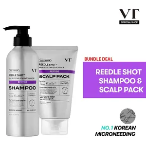 [VT Official] VT Hair Boosting Shampoo & Scalp Pack Duo | Hair Thickening, Scalp Care, Peptide & Biotin & Reedle Shot, Liquid Microneedling, For Oily, flaky Hair