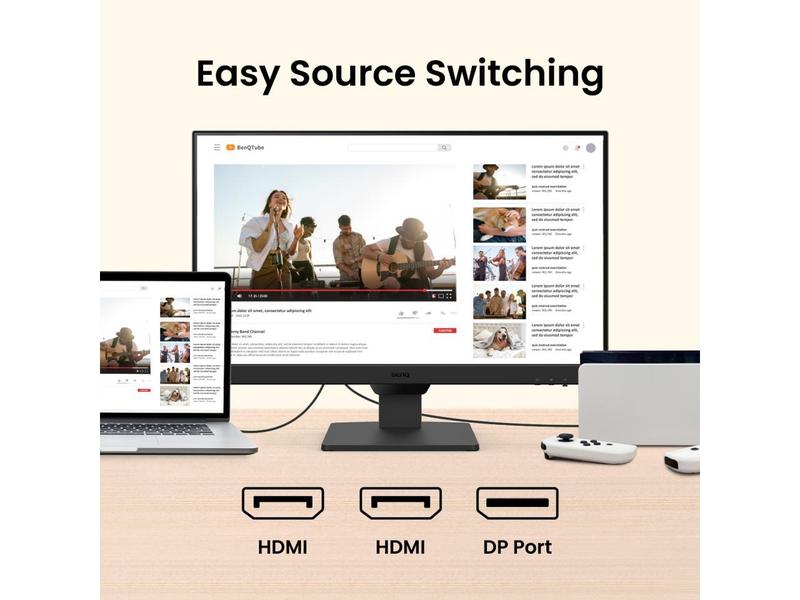 BenQ GW2490 23.8" FHD 1920 x 1080 100Hz HDMI DisplayPort Flicker-Free Technology Built-in Speakers Slim Bezel Design IPS Eye-care Monitor