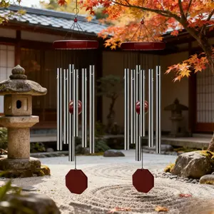 2 Pack Memorial Wind Chimes Outdoor Large Deep Tone, Elegant Sympathy Wind-Chime Personalized with 6 Tuned Tubes for Garden Patio Balcony and Home Home Garden Decoration Accessories - Home Improvement.