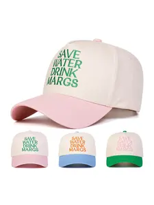 Unisex Adjustable Snapback Baseball Cap, Save Water Drink Margarita Design, Outdoor Sun Protection Hat, Casual Fitted Travel Beach Vacation, Adjustable Caps