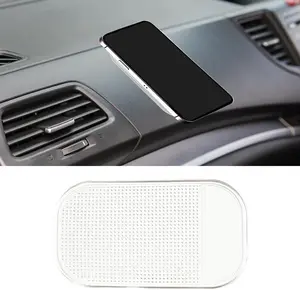 Car Dashboard Non-Slip Mat, Washable Reusable Magic Sticky Gripping Mat, 5.27"x 3.28" Anti-Slip Car Dashboard Pad for Radar Detector, Phone, Keys, GPS, Coins (Clear)