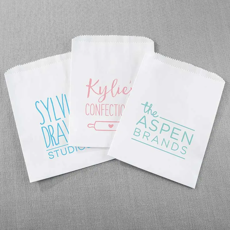 Kate Aspen 28392WT-CP Personalized White Goodie Bags, Set of 12