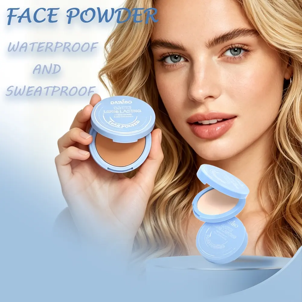 Matte Long-Lasting Compact Powder | Oil-Absorbing, Waterproof Formula, 8 Versatile Shades with Mirror & Puff, Matte Pressed Powder