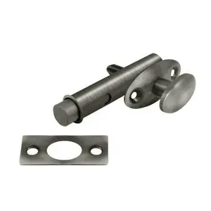 212 MAIN Deltana MB175U15A Mortise Bolt - Antique Nickel, Solid Brass Door Lock, Weatherproof Door Hardware with Screws, Adjustable Backset Size