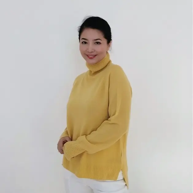 100% Yellow Merino Wool Sweater