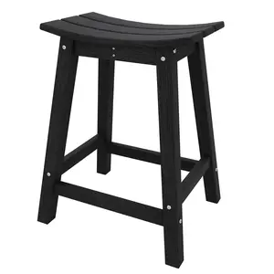 GAOMON Patio HDPE Weatherproof Bar Stools, HDPE Weather Resistance Counter Height Bars Stools, Outdoor Resin Bar Chairs with Footrest