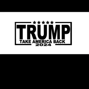 Trump take America back 2024 white vinyl decal sticker for cars trucks and more.
