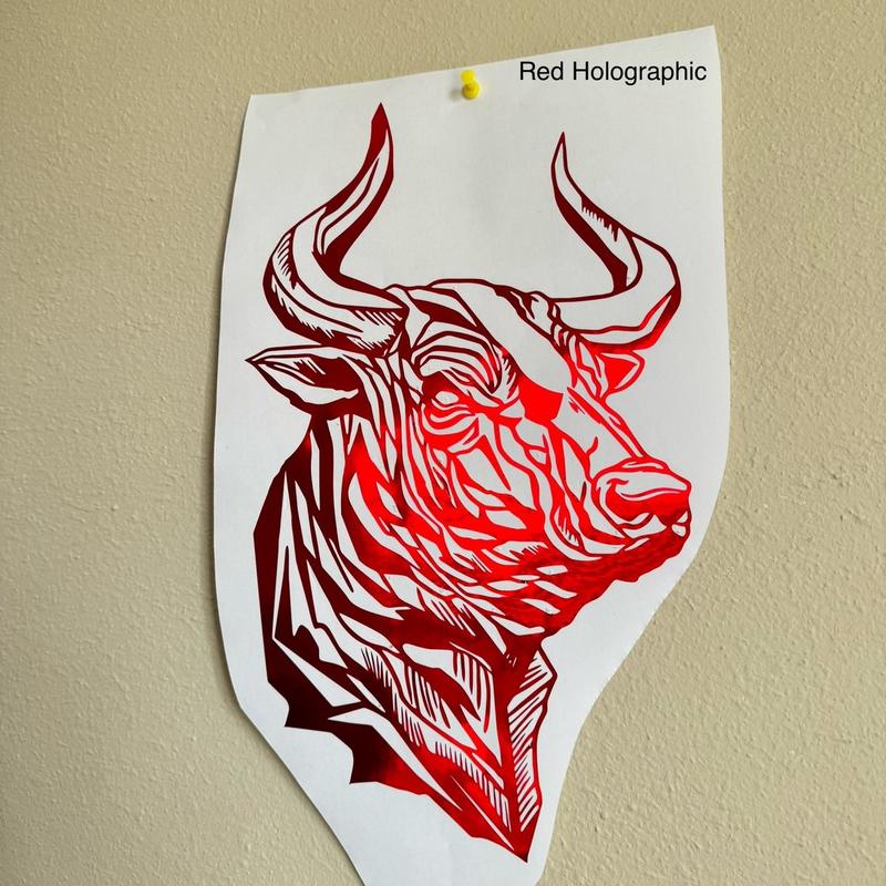 Bull Decal Sticker - Outdoor Car Truck Vinyl, 7+ Years Lasting - Step-by-Step Instructions Included - Easy Apply stickers Vehicle Exterior Decoration