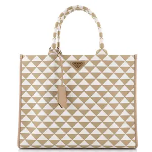 Pre-owned PRADA Jacquard Tote Bags REBAG Symbole Shopper Tote Large by Rebag