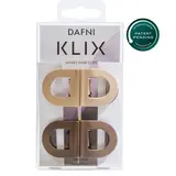 DAFNI KLIX Magnetic Hair Clips Set of 2 - The Icon Sandstone - Magnetic Hair Accessories with Seamless Connection with Exclusive Sticky Pad for Mirrors - Strong Magnetic Hold No Slipping - Flat Hair Clips