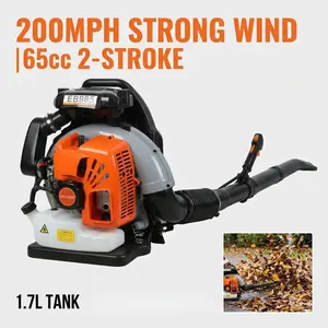 Backpack Leaf Blower 65cc 2-Stroke, 200MPH High Velocity Strong Wind Power Leaf Blower with 1.7L Large Fuel Tank for Garden Yard Lawn Debris Cleaning