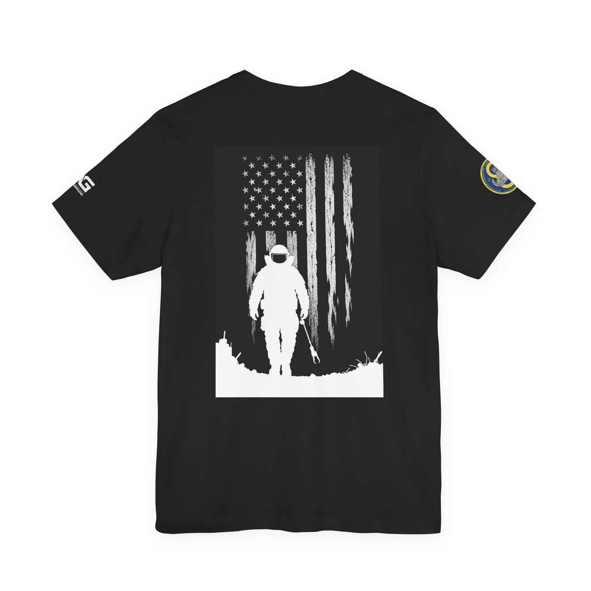 EOD Suit American Flag T‑Shirt — Space Explorer Graphic Tee