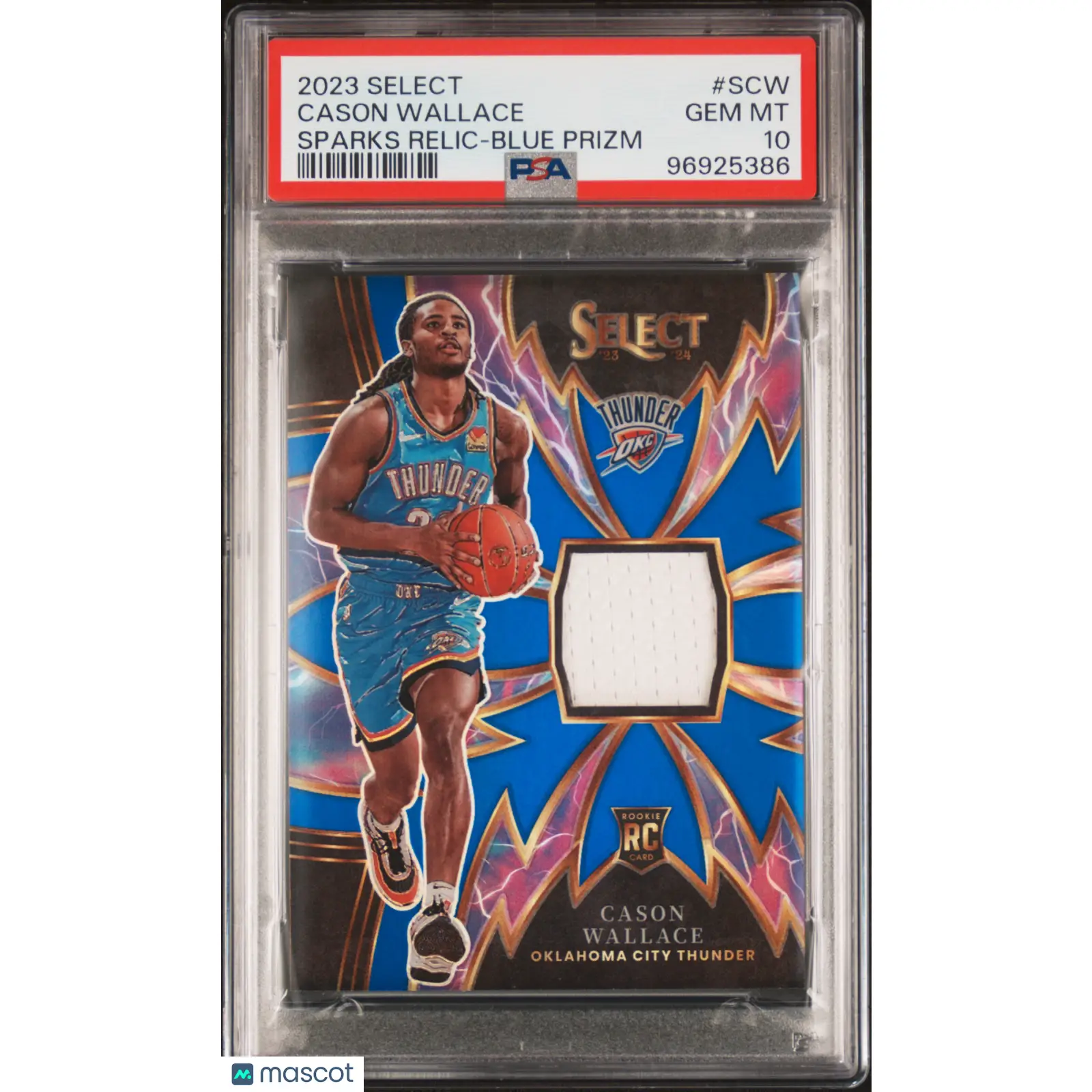 Cason Wallace PSA 2023 Panini Select Sparks Relics /75 #SCW 10