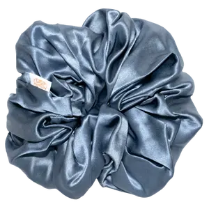 Denim Blue Silk Scrunchie