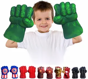 Incredible HOK Superheros Gauntlet Smash Hands Fists Big Soft Plush Gloves Pair Costume stuffed animals hulk hands Cotton Menswear Birthday Clothing Comfy Cosplay