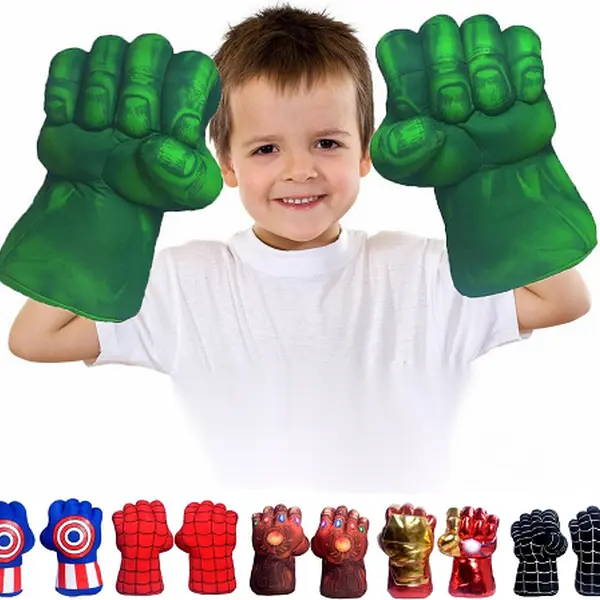 HOK Superhero Gauntlet Soft Plush Gloves - 1 Pair, Unisex Cotton Blend, 20 cm Palm Width, 30 cm Height, Big Stuffed Fists, Soft Grip, Comfy Safe Hands, Holiday Cosplay Accessory, Cool Christmas Gifts for Boys (Toys & Hobbies Stuffed Toys)
