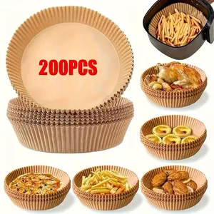 200 non stick air fryer pads -7.9 inch round, unbleached, oil resistant baking paper, perfect for healthy cooking, baking, grilling, and microwave use - Halloween Christmas. Universal throughout the four seasons Essential for festivals Bakeware