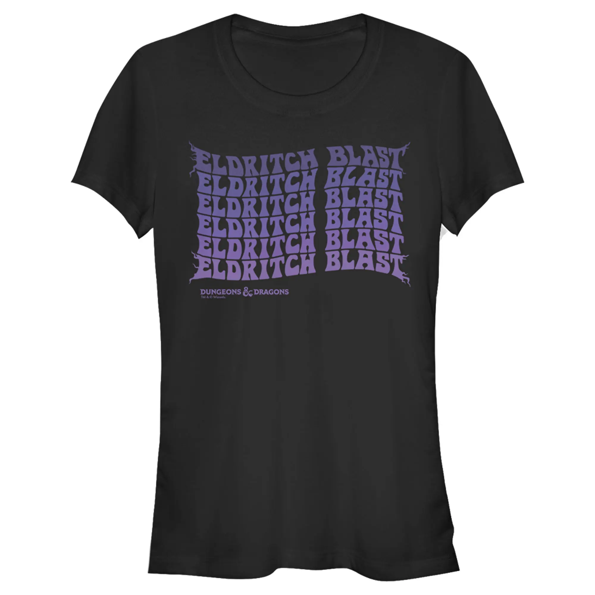 Juniors Womens Dungeons & Dragons Eldritch Blast Groovy T-Shirt