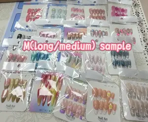 Wink:20sets handmade press-on nails selectable size and length random style