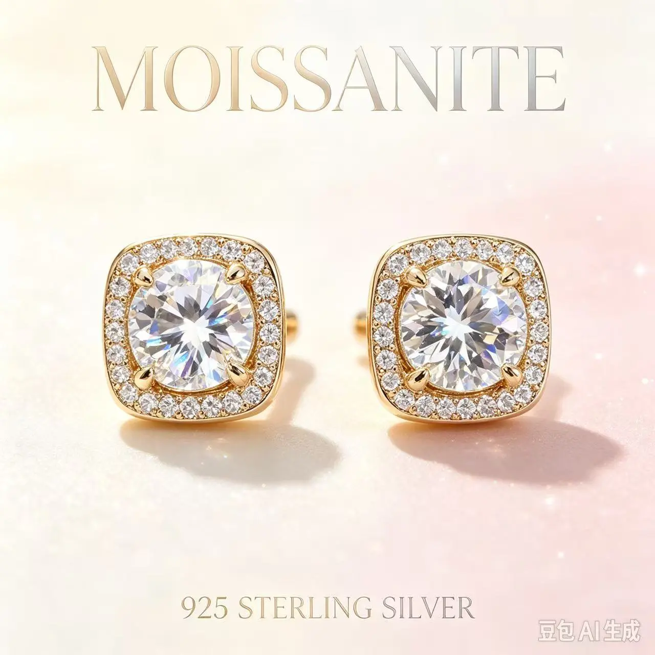 T112 6.5mm  Moissanite Stud Earrings, 925 Sterling Silver Post, Sparkling Daily & Bridal Jewelry