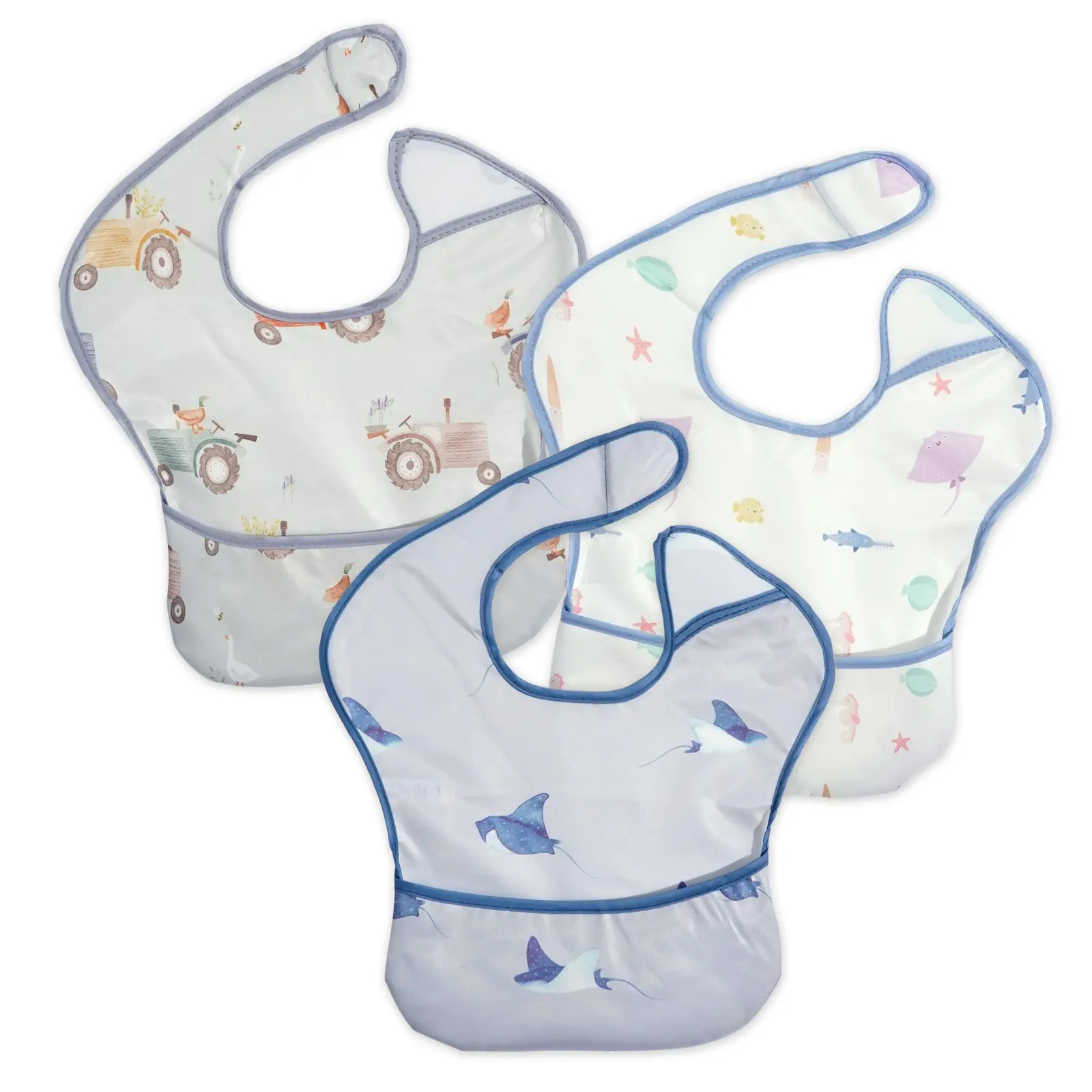 3-Pack Baby Bibs Set, Soft  Material, Easy Clean & Absorbent, Perfect for Feeding Time, Unisex Design, Ideal Gift for Newborns, Feeding Accessories