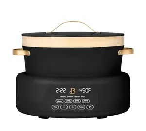 10-in-1, 8 Qt Multi-Cooker with Bamboo Steamer Insert and 7 Preset Functions, Black