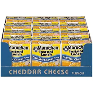 Maruchan Instant Lunch Cheddar Cheese, Ramen Noodle Soup, Microwaveable Meal, 2.25 Oz, 12 Count