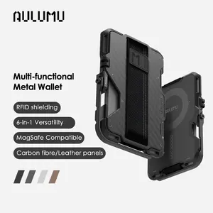Aulumu G03 Magnetic Wallet Card Holder - Compatible with MagSafe, Multi-Function Mobile Phone Stand/Grip, RFID Shielding Card magnetic  phone