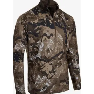 Unisex Outdoor Camo Quarter Zip – Oversized Fleece Long Sleeve, Warm Breathable Pullover