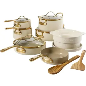 15 Piece Pots and Pans Heavy Duty Aluminum Premium PFA Free cookware set