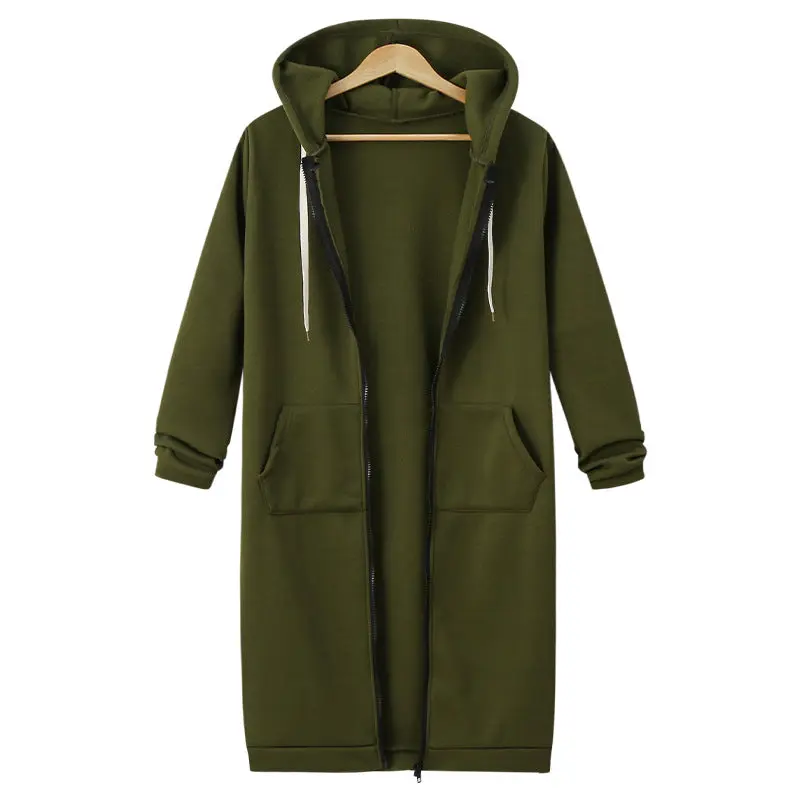Hooded Long Sleeve Sweater Fleece Long Jacket Hooded Long Sleeve Sweater Fleece Long Jacket