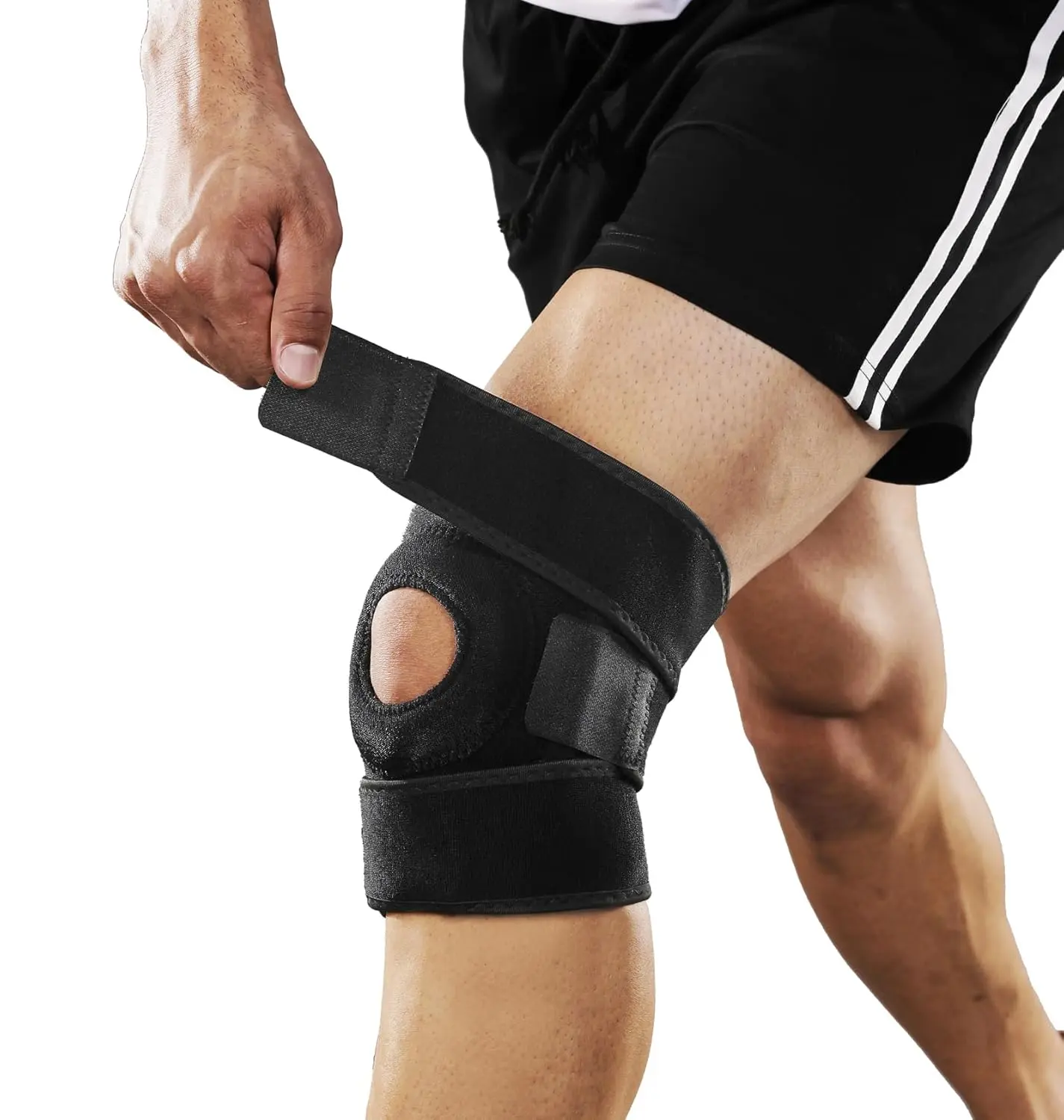 NO BRANDE Sports Knee Brace, Adjustable Breathable Soft Nylon Spandex Blend, Patellar Tendon Support Strap for Meniscus Tear Compression Sleeve Healthcare Tool