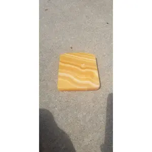 Natural polished Orange Calcite slab